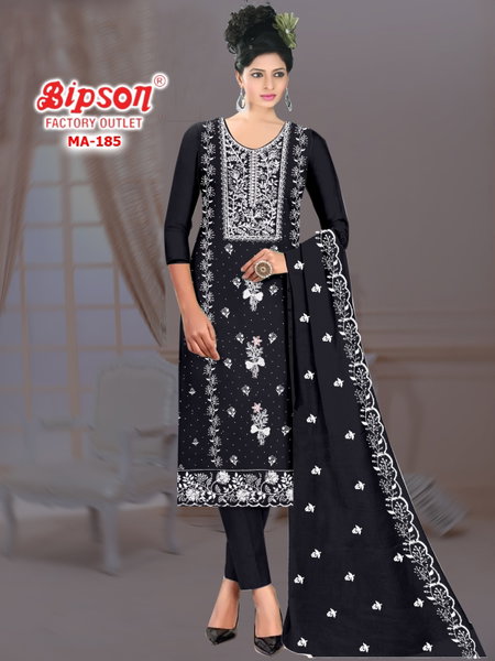 MA 185 By Bipson Fox Georgette Surat Dress Material Wholesale Market